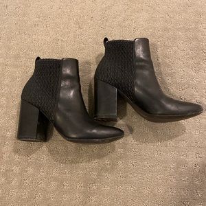 Black Quilted Cole Haan Heeled Boots